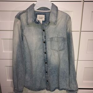 Forever 21 light wash button down shirt